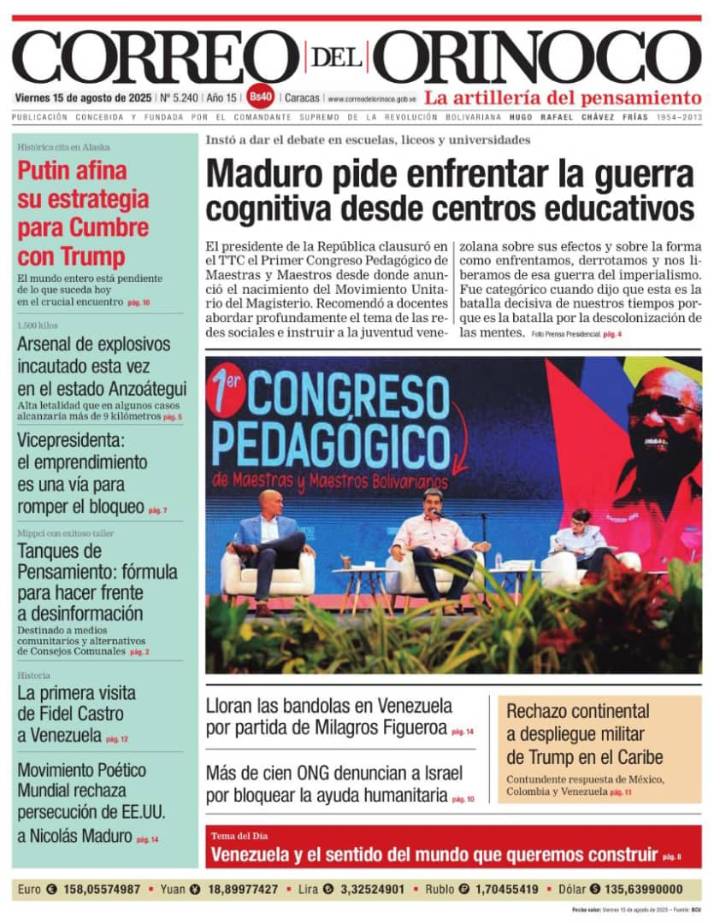 Edición Impresa Correo del Orinoco N° 5.240