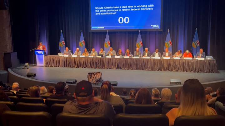 Premier Danielle Smith draws approval at Alberta Next panel