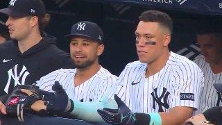 Aaron Judge Had a Hilarious Reaction to Giancarlo Stanton's Leisurely Base Running