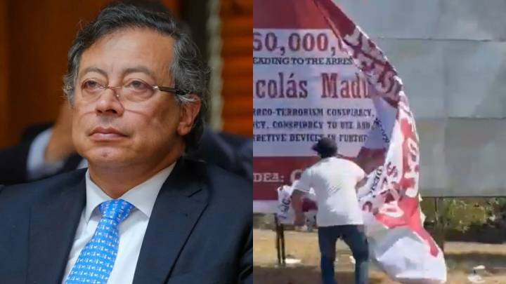 Petro reaccionó con llamativo mensaje a hombre que tiró al piso cartel con recompensa por Maduro: “Guerreros por la libertad”