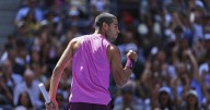 Carlos Alcaraz uses some behind-the-back magic to win a US Open point against Rinderknech