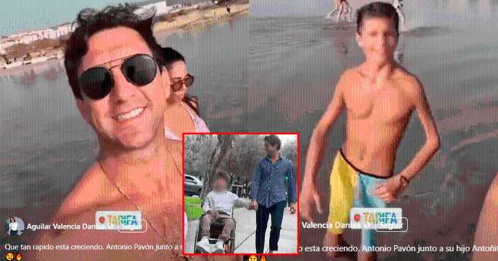 Antonio Pavón se emociona al ver su hijo Antoñito caminar a su lado en playa