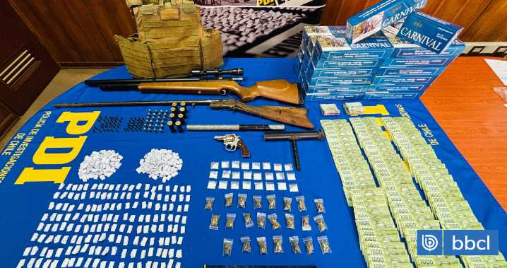 Operación "El Libertador": PDI desarticula red de microtráfico y decomisa armas de fuego en Mulchén