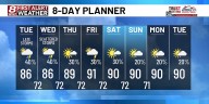 Isolated storm chances increase a little the next few days