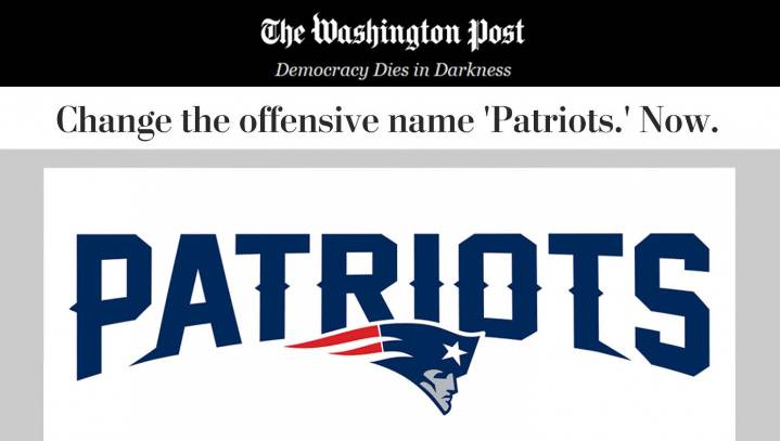 Washington Post Calls On Patriots To Change Offensive Name