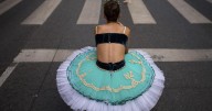 Photos show ballerinas taking center stage on Bucharest’s iconic avenue Calea Victoriei