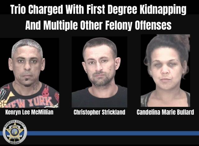 Trio charged with first-degree kidnapping and other felonies