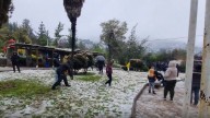 Niños aprovecharon la nieve para jugar en el Cajón del Maipo