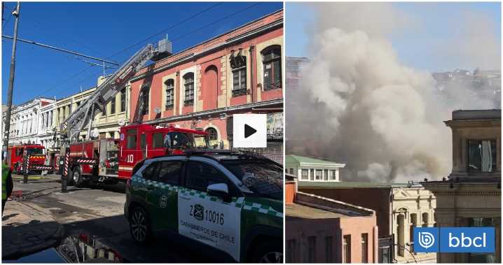 Incendio afecta a vivienda en Barrio Puerto de Valparaíso: Bomberos combaten el siniestro