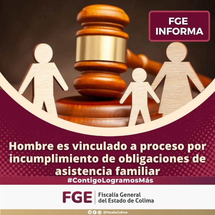 Hombre es vinculado a proceso por incumplimiento de obligaciones de asistencia familiar