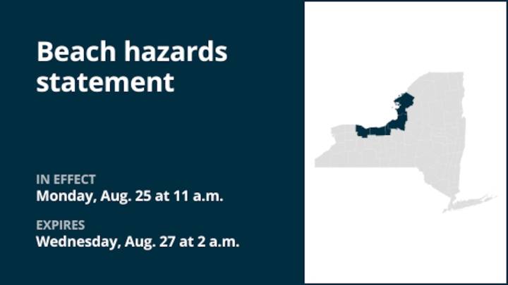 NY weather: Beach hazards statement issued for New York until 2 a.m. Wednesday