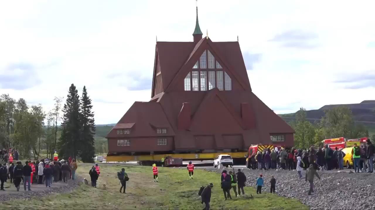 This Swedish church is being moved down the road before a mine swallows its town