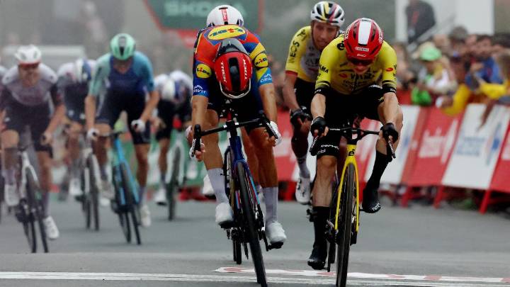 Vingegaard gana en un sprint de montaña por medio tubular y es el nuevo líder
