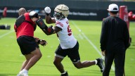 49ers’ Mykel Williams returns to practice after knee injury