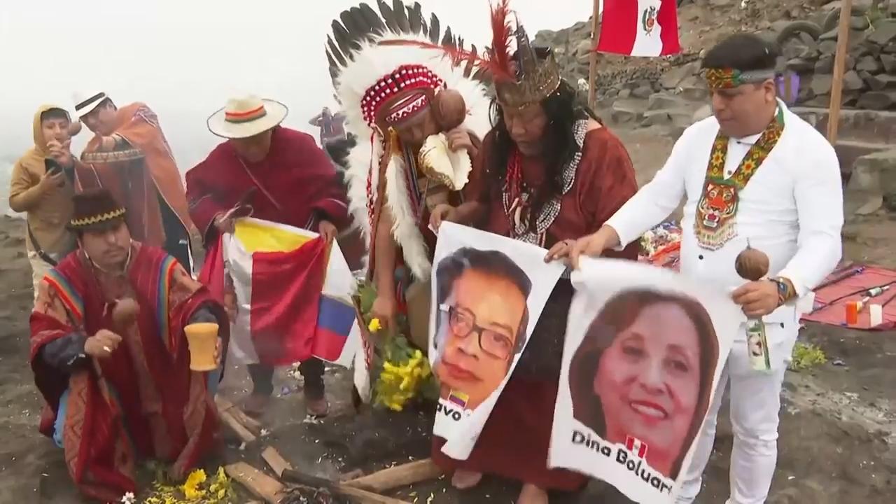 Shamans make a plea over an island in the Amazon disputed by Colombia and Peru