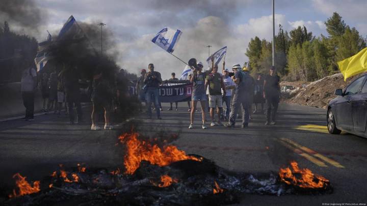 Protestas en Israel a favor de un alto al fuego en Gaza deja 38 detenidos