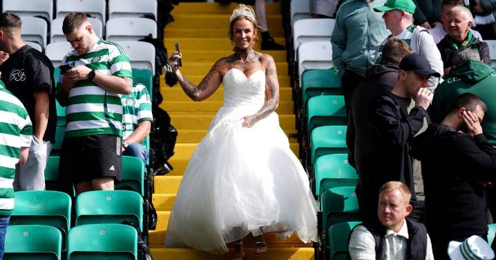 Celtic superfan bride attends Parkhead in wedding dress after calling off big day