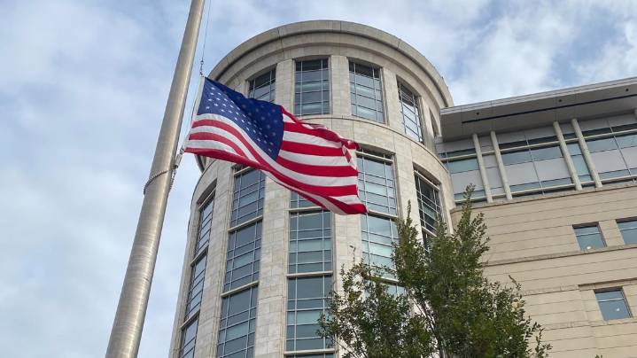 Why are flags at half-staff in Virginia today?