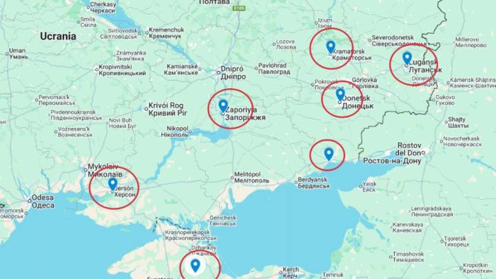 Los territorios de Ucrania que Rusia exige y que Trump pone en la mesa