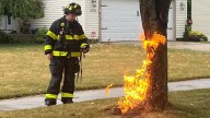 Lightning strike ignites underground natural gas line in Walker