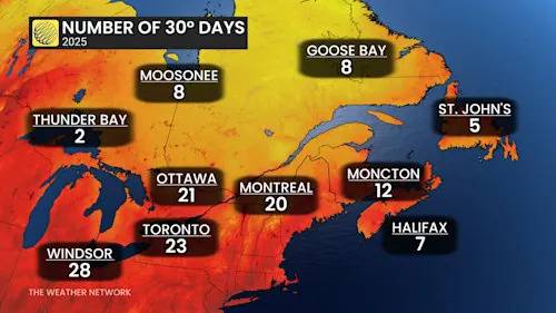 Eastern Canada cooldown to flip from heat waves to hints of fall