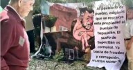 Vecinos de Tepoztlán protestan frente a la casa de Noroña por tierras comunales