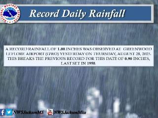 Greenwood Sets New Daily Rainfall Record