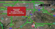 All lanes of southbound 215 Freeway in Moreno Valley blocked for crash