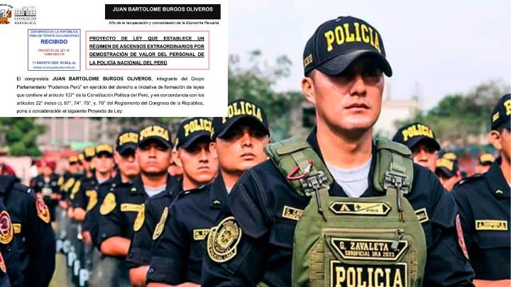 Congreso propone ascenso automático para policías que arriesguan su vida en el trabajo