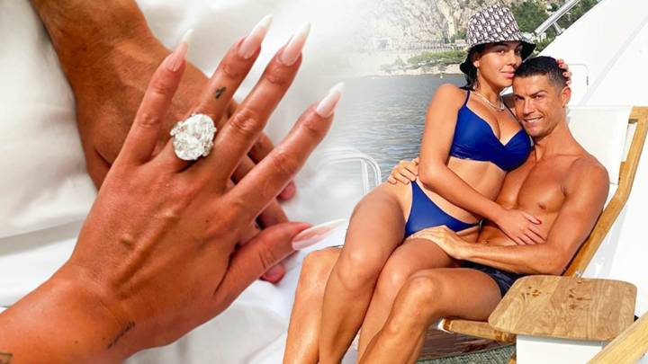 Cristiano Ronaldo's Wag Georgina Rodriguez reveals they are FINALLY engaged as she shows off enormous ring