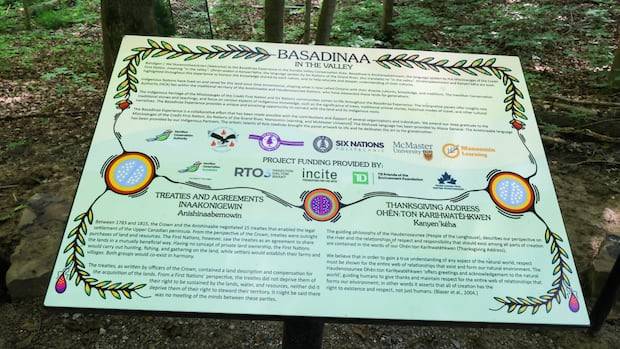 New trail signs in Dundas Valley tell the 'Basadinaa Experience' from the Indigenous perspective