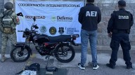 Aseguran motocicleta y drogas en la salida a Matamoros