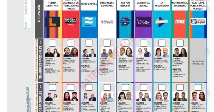 Así será la Boleta Única de Papel de Neuquén para octubre: se definió el orden de cada partido