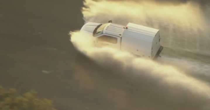 Deputies in pursuit of a stolen vehicle in Rio Hondo riverbed channel