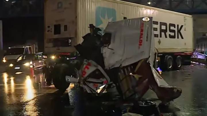 Núñez: un camión se estrelló contra el guardarraíl tras quedar dormido su conductor