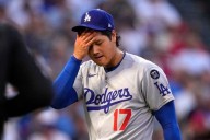 Shohei Ohtani fans Trout with 101 mph fastball and triples, but the star can't stop Dodgers' skid