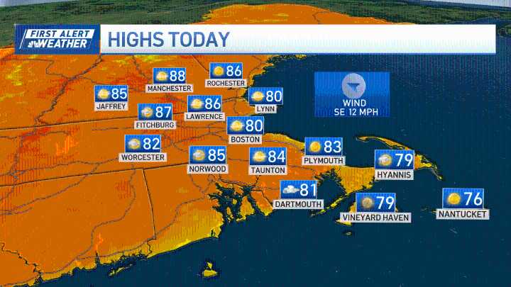 Boston weather today: Warm, mostly dry with a few rain chances