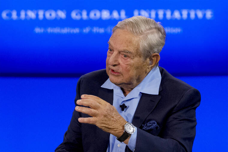 Trump says Democratic donor Soros and son should be charged with corruption, offers no evidence