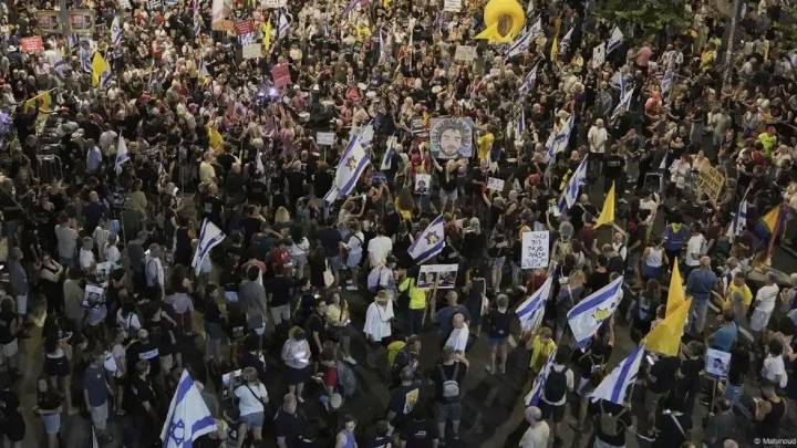 Multitudinaria movilización en Israel contra el genocidio en Gaza