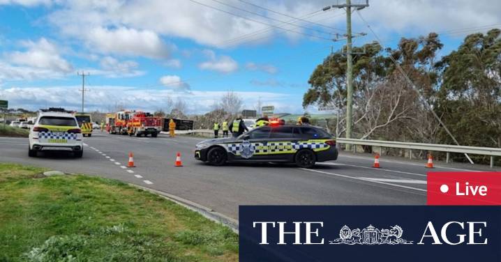 Stonehaven bus crash live updates: At least one child injured after school bus rollover on Hamilton Highway west of Geelong