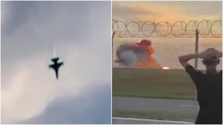 Momento en que avión caza se estrelló en Polonia 🎦