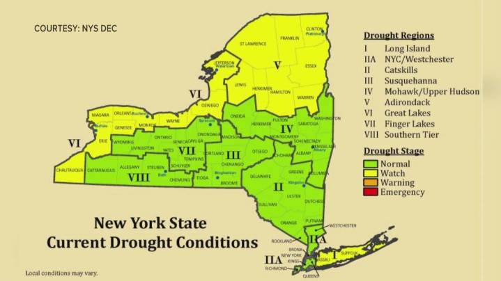 Drought watch issued for over 20 counties in New York