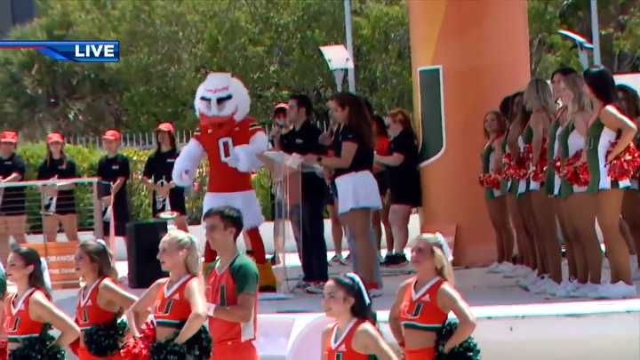 University of Miami holds pep rally in preparation for season opener against Notre Dame