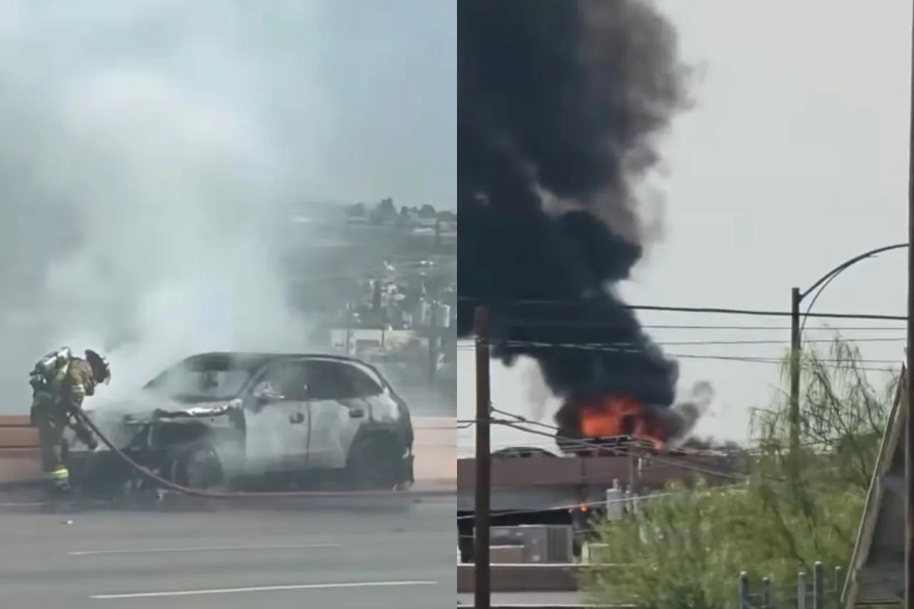 Consume incendio auto en I-10 West en El Paso