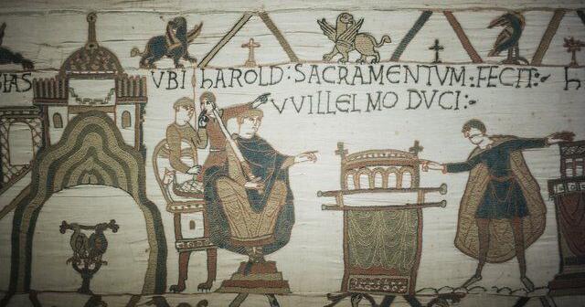 With the Bayeux Tapestry that tells of their long rivalry, France and Britain are making nice