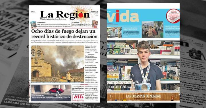 La portada de La Región de este domingo, 17 de agosto