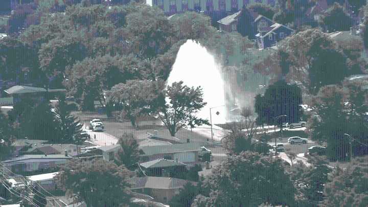 Norwood Park Township water main break causes massive geyser