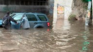 Vehículos atrapados en el puente Finsa e inundaciones en el centro comercial Explanada, provoca la lluvia de este lunes