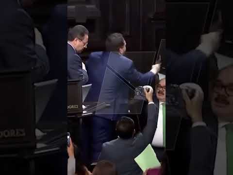 BRAWL at Mexican Senate as Fists Fly and Innocent Bystanders Shoved #shorts