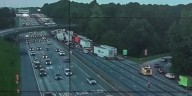 8-vehicle crash blocks I-75 S for hours in Clayton County